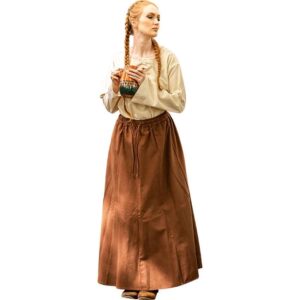 Smilla Heavy Cotton Medieval Skirt - Tobacco Brown