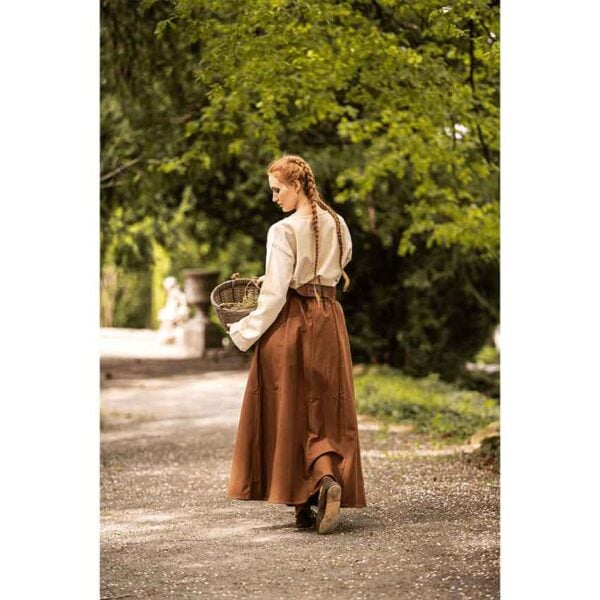 Smilla Heavy Cotton Medieval Skirt - Tobacco Brown