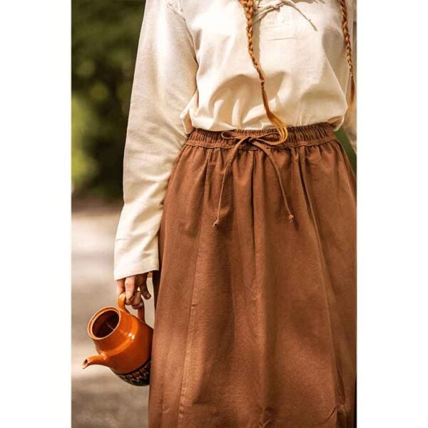 Smilla Heavy Cotton Medieval Skirt - Tobacco Brown