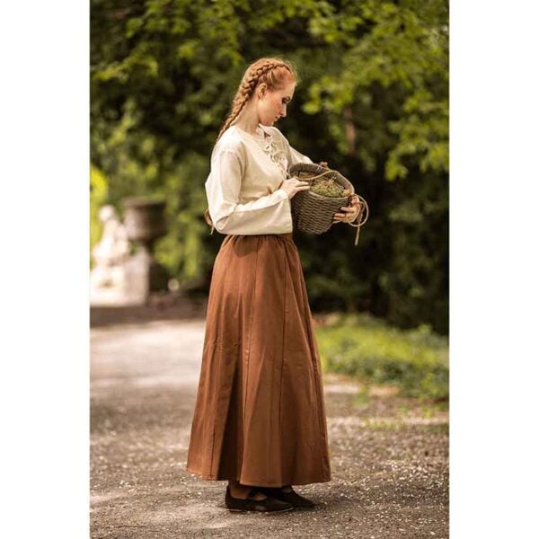 Smilla Heavy Cotton Medieval Skirt - Tobacco Brown