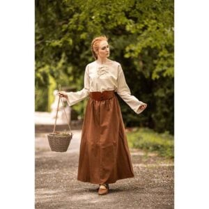 Smilla Heavy Cotton Medieval Skirt - Tobacco Brown