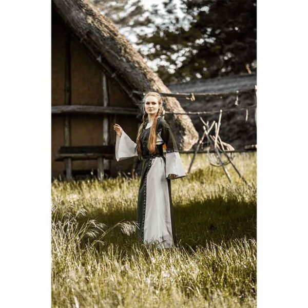 Angie Medieval Princess Dress - Green with Natural