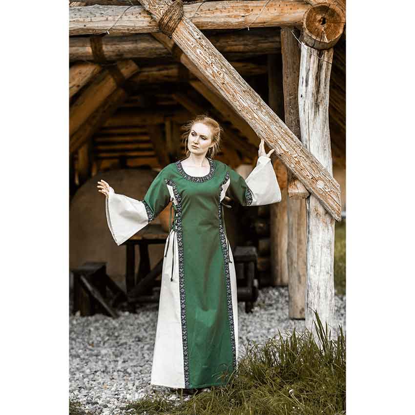 Angie Medieval Princess Dress - Green with Natural Angie Medieval Princess Dress - Green with Natural
