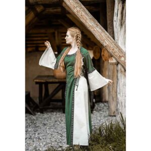 Angie Medieval Princess Dress - Green with Natural