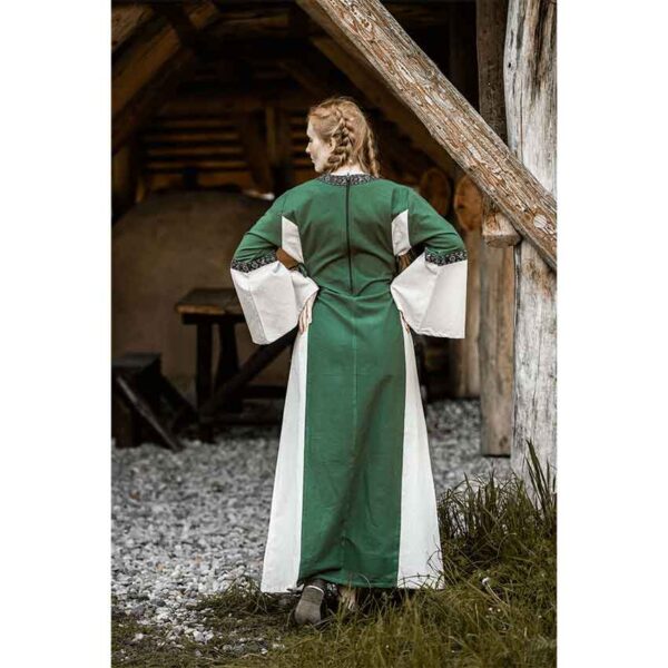 Angie Medieval Princess Dress - Green with Natural