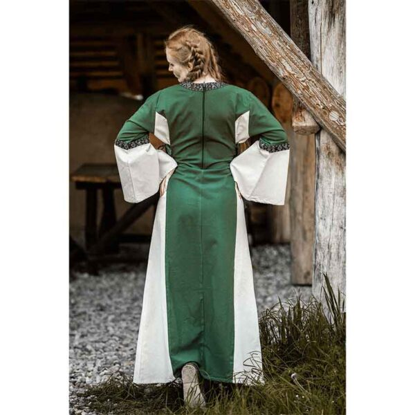 Angie Medieval Princess Dress - Green with Natural
