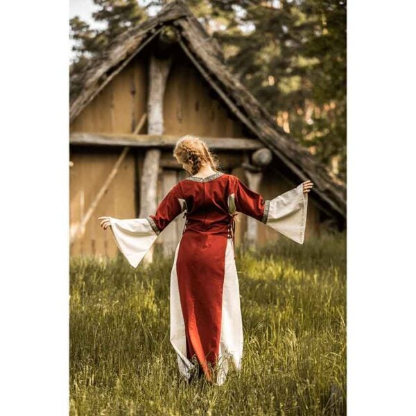 Angie Medieval Princess Dress - Red with Natural