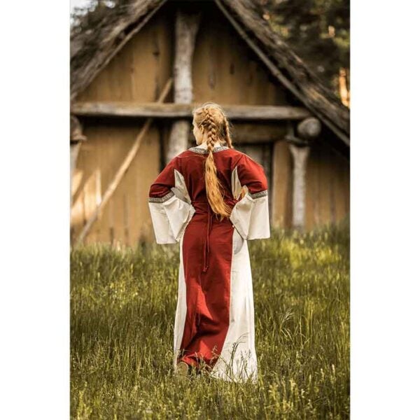 Angie Medieval Princess Dress - Red with Natural