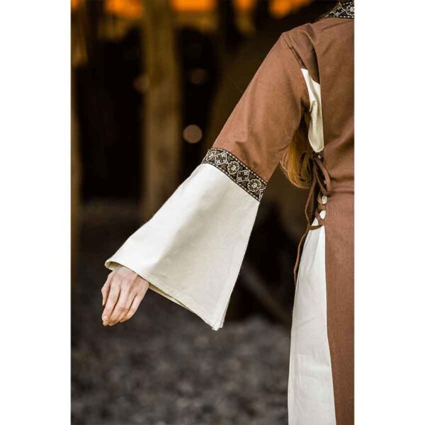 Angie Medieval Princess Dress - Tobacco Brown with Natural