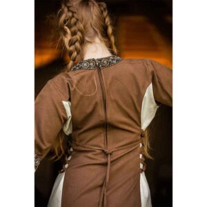 Angie Medieval Princess Dress - Tobacco Brown with Natural