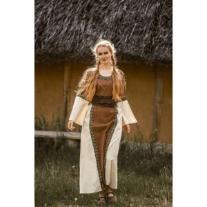 Angie Medieval Princess Dress - Tobacco Brown with Natural