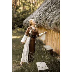 Angie Medieval Princess Dress - Tobacco Brown with Natural