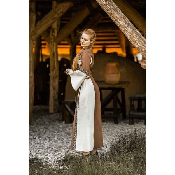 Angie Medieval Princess Dress - Tobacco Brown with Natural