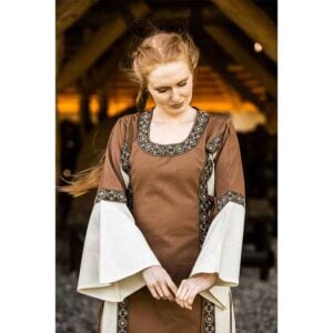 Angie Medieval Princess Dress - Tobacco Brown with Natural