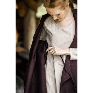 Gerlin Hooded Medieval Wrap Dress - Dark Brown