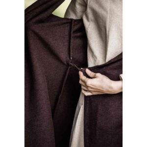 Gerlin Hooded Medieval Wrap Dress - Dark Brown