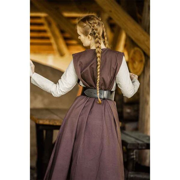 Gerda Medieval Peasant Overdress - Dark Brown