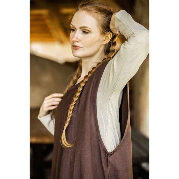 Gerda Medieval Peasant Overdress - Dark Brown
