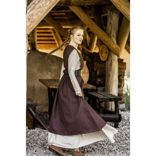 Gerda Medieval Peasant Overdress - Dark Brown