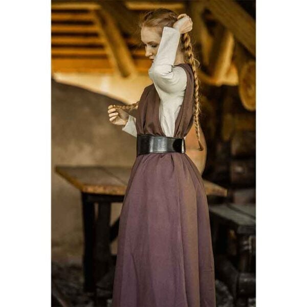 Gerda Medieval Peasant Overdress - Dark Brown