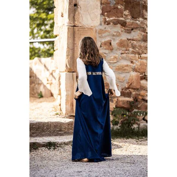 Piccola Donna Girls Medieval Dress - Blue with Natural
