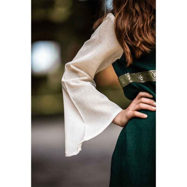 Piccola Donna Girls Medieval Dress - Green with Natural