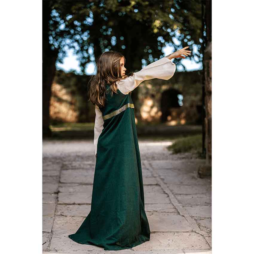 Piccola Donna Girls Medieval Dress - Green with Natural Piccola Donna Girls Medieval Dress - Green with Natural