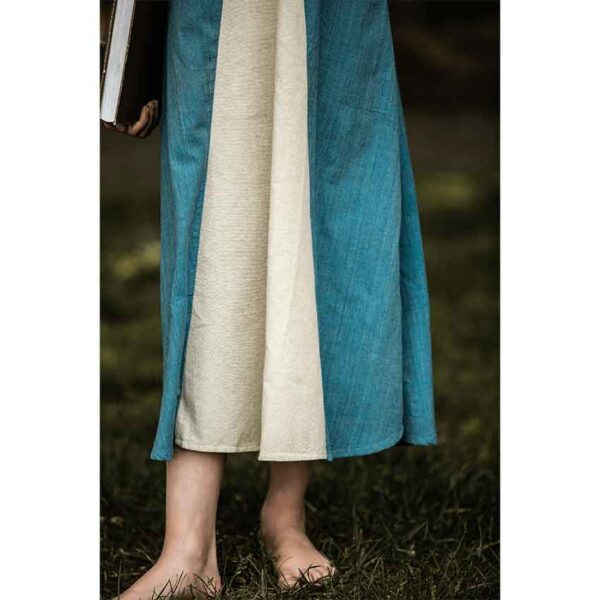 Elsa Girls Medieval Dress - Blue with Natural