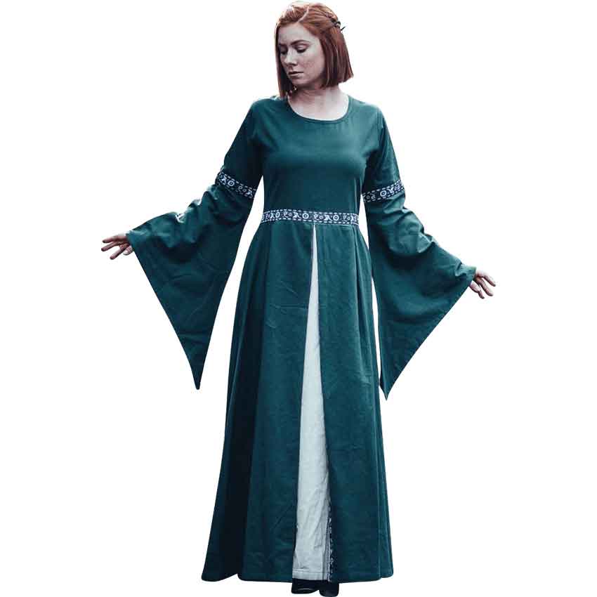 autumn green dress Dark Green Jacquard Corset Dress main image 1