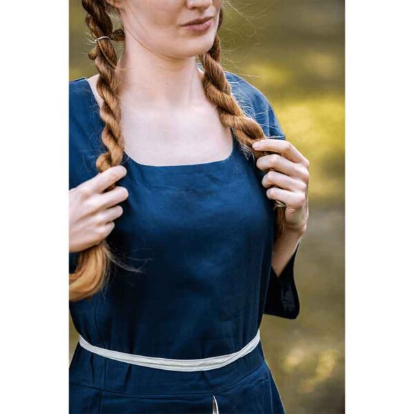 Larina Medieval Dress - Dove Blue with Natural