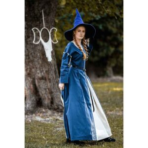 Larina Medieval Dress - Dove Blue with Natural