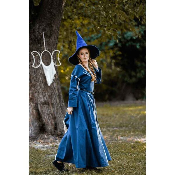 Larina Medieval Dress - Dove Blue with Natural