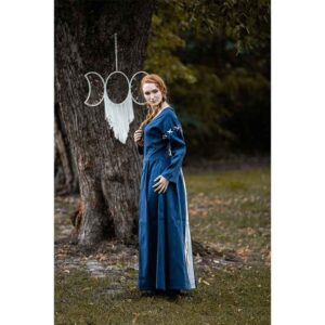 Larina Medieval Dress - Dove Blue with Natural