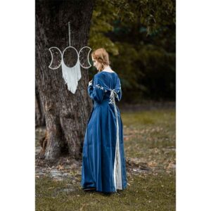 Larina Medieval Dress - Dove Blue with Natural