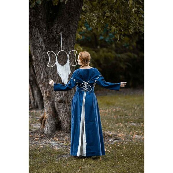 Larina Medieval Dress - Dove Blue with Natural