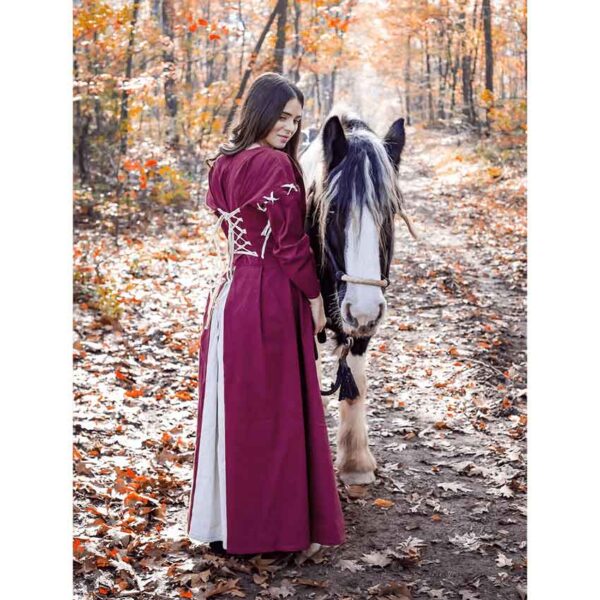 Larina Medieval Dress - Red with Natural
