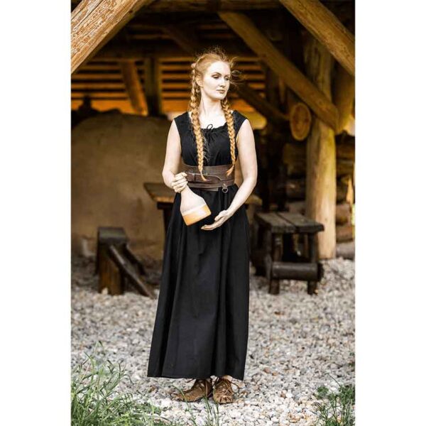 Ella Sleeveless Medieval Dress - Black