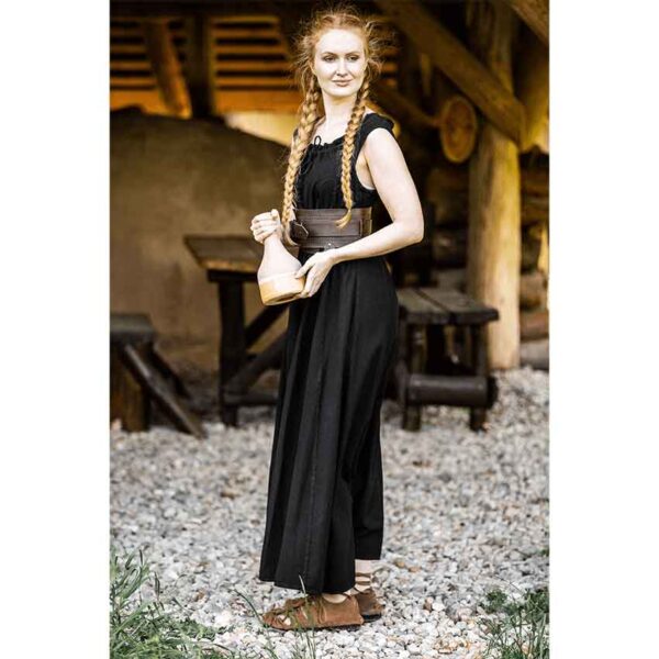 Ella Sleeveless Medieval Dress - Black
