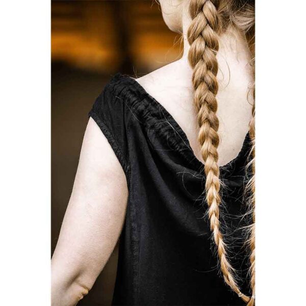 Ella Sleeveless Medieval Dress - Black