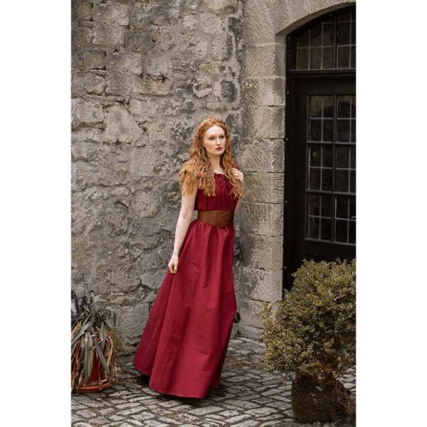Clara Ruffled Shoulder Medieval Dress - Red