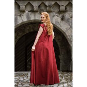 Clara Ruffled Shoulder Medieval Dress - Red