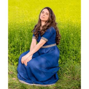 Ennlin Medieval Noble's Short Sleeve Dress - Blue