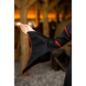 Berblin Medieval Trumpet Sleeve Dress - Black with Red