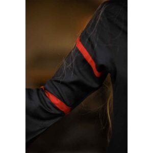 Berblin Medieval Trumpet Sleeve Dress - Black with Red