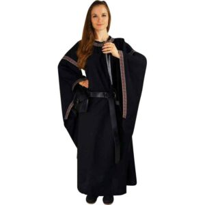 Ida Medieval Trumpet Sleeve Dress - Black