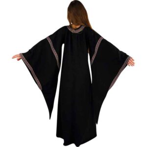 Ida Medieval Trumpet Sleeve Dress - Black