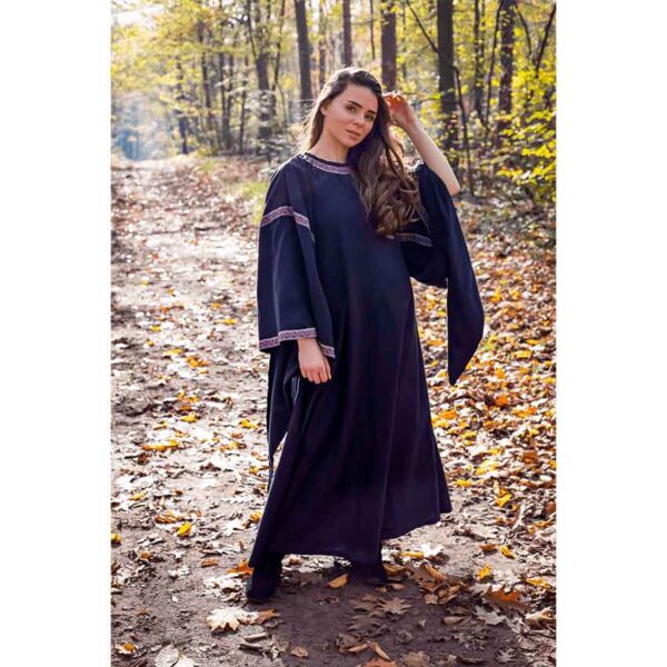 Ida Medieval Trumpet Sleeve Dress - Black