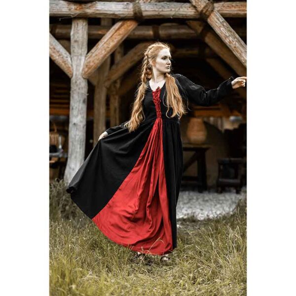 Medusa Medieval Gown - Black with Red