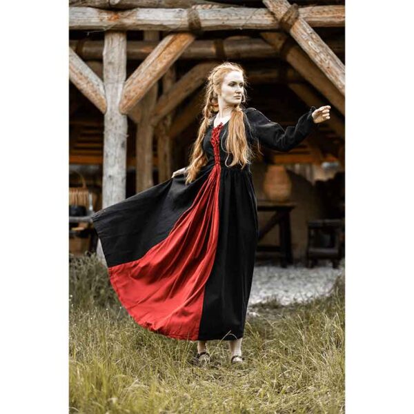 Medusa Medieval Gown - Black with Red