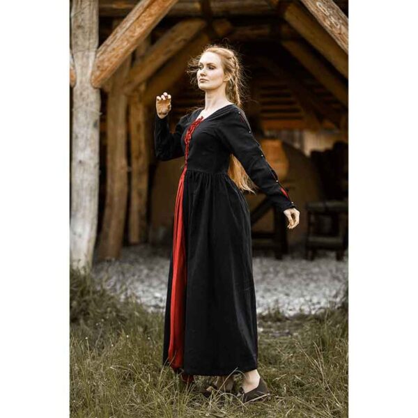 Medusa Medieval Gown - Black with Red